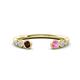 1 - Makena Red Garnet and Pink Sapphire Open Wedding Band 