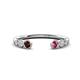 1 - Makena Red Garnet and Pink Tourmaline Open Wedding Band 