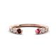 1 - Makena Red Garnet and Pink Tourmaline Open Wedding Band 