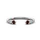 1 - Makena Red Garnet and Lab Grown Diamonds Open Wedding Band 