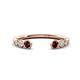 1 - Makena Red Garnet and Lab Grown Diamonds Open Wedding Band 