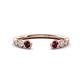 1 - Makena Red Garnet and Rhodolite Garnet Open Wedding Band 