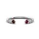 1 - Makena Red Garnet and Rhodolite Garnet Open Wedding Band 