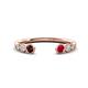 1 - Makena Red Garnet and Ruby Open Wedding Band 