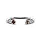 1 - Makena Red Garnet and Smoky Quartz Open Wedding Band 