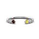 1 - Makena Red Garnet and Yellow Diamond Open Wedding Band 