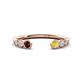1 - Makena Red Garnet and Yellow Diamond Open Wedding Band 