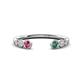 1 - Makena Pink Tourmaline and Created Alexandrite Open Wedding Band 
