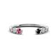1 - Makena Pink Tourmaline and Black Diamond Open Wedding Band 