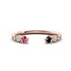1 - Makena Pink Tourmaline and Black Diamond Open Wedding Band 