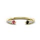 1 - Makena Pink Tourmaline and Black Diamond Open Wedding Band 