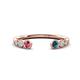 1 - Makena Pink Tourmaline and Blue Diamond Open Wedding Band 