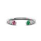 1 - Makena Pink Tourmaline and Emerald Open Wedding Band 