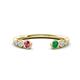 1 - Makena Pink Tourmaline and Emerald Open Wedding Band 