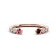 1 - Makena Pink Tourmaline and Red Garnet Open Wedding Band 