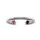 1 - Makena Pink Tourmaline and Red Garnet Open Wedding Band 