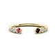 1 - Makena Pink Tourmaline and Red Garnet Open Wedding Band 