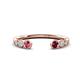 1 - Makena Pink Tourmaline and Rhodolite Garnet Open Wedding Band 