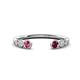 1 - Makena Pink Tourmaline and Rhodolite Garnet Open Wedding Band 