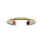 1 - Makena Pink Tourmaline and Rhodolite Garnet Open Wedding Band 