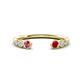 1 - Makena Pink Tourmaline and Ruby Open Wedding Band 