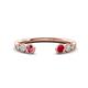 1 - Makena Pink Tourmaline and Ruby Open Wedding Band 