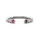 1 - Makena Pink Tourmaline and Smoky Quartz Open Wedding Band 