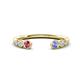 1 - Makena Pink Tourmaline and Tanzanite Open Wedding Band 