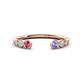 1 - Makena Pink Tourmaline and Tanzanite Open Wedding Band 