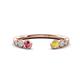 1 - Makena Pink Tourmaline and Yellow Diamond Open Wedding Band 