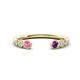 1 - Makena Pink Sapphire and Amethyst Open Wedding Band 