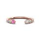 1 - Makena Pink Sapphire and Lab Grown Diamonds Open Wedding Band 