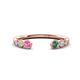 1 - Makena Pink Sapphire and Created Alexandrite Open Wedding Band 