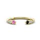 1 - Makena Pink Sapphire and Black Diamond Open Wedding Band 