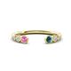 1 - Makena Pink Sapphire and Blue Diamond Open Wedding Band 