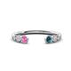 1 - Makena Pink Sapphire and Blue Diamond Open Wedding Band 