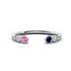 1 - Makena Pink Sapphire and Blue Sapphire Open Wedding Band 