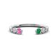 1 - Makena Pink Sapphire and Emerald Open Wedding Band 