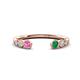 1 - Makena Pink Sapphire and Emerald Open Wedding Band 