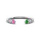 1 - Makena Pink Sapphire and Green Garnet Open Wedding Band 