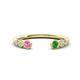 1 - Makena Pink Sapphire and Green Garnet Open Wedding Band 