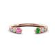 1 - Makena Pink Sapphire and Green Garnet Open Wedding Band 