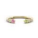 1 - Makena Pink Sapphire and Peridot Open Wedding Band 
