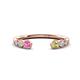 1 - Makena Pink Sapphire and Peridot Open Wedding Band 
