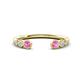 1 - Makena Pink Sapphire and Lab Grown Diamonds Open Wedding Band 