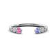 1 - Makena Pink Sapphire and Tanzanite Open Wedding Band 
