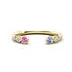 1 - Makena Pink Sapphire and Tanzanite Open Wedding Band 