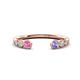 1 - Makena Pink Sapphire and Tanzanite Open Wedding Band 