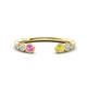 1 - Makena Pink Sapphire and Yellow Diamond Open Wedding Band 
