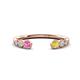 1 - Makena Pink Sapphire and Yellow Diamond Open Wedding Band 